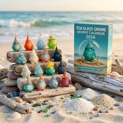 🌊🧝‍♂️ 2026 Sea Glass Gnome Advent Calendar | 24 coastal gnome charms for Christmas countdown, tree decorations, and holiday gifts 🎄✨