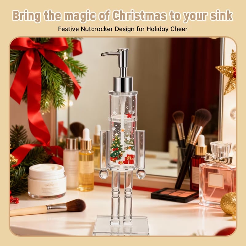 🎄 Nutcracker Soap Dispenser — Festive Holiday Bathroom Decor