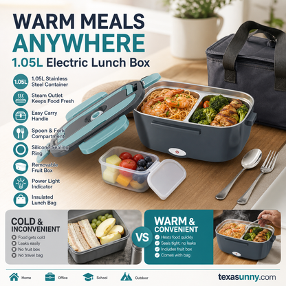🍱 50% OFF! Portable Electric Heating Lunch Box – 1.5L, Home & Car Use 🔥