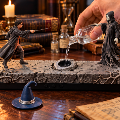 🪄🌫️ Fantasy Magic Duel Diffuser – Rising Mist, Dual-Color Glow & Resin Sculpture!!!