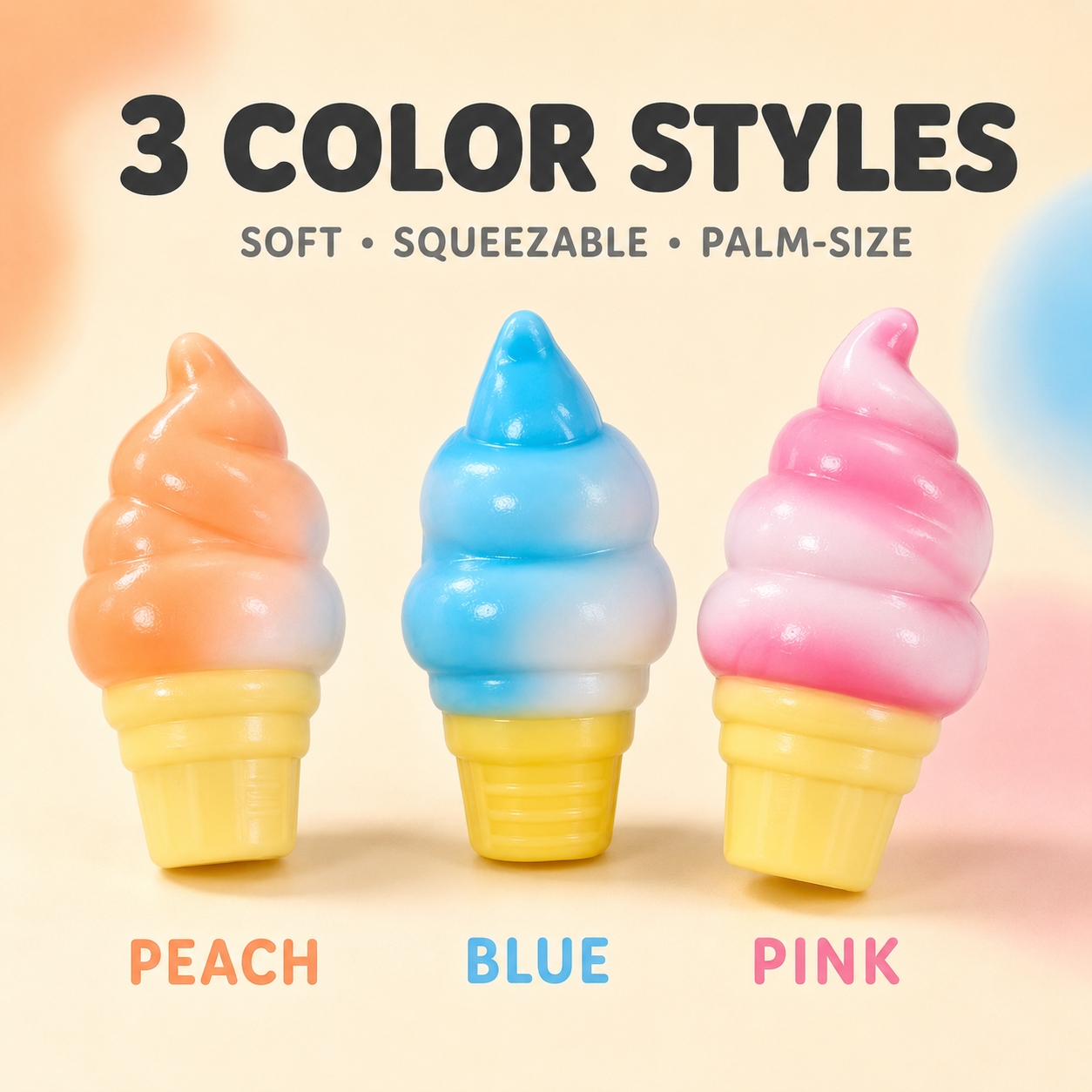 Super Soft Ice Cream Squishy Toy | Squishy Fun Stress Relief Squishies Squeeze Fidget Sensory Toy for Kids & Adults | Cute Birthday Gift Party Favor | Squishy Fidgets