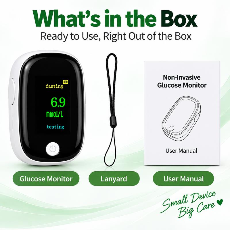 Noninvasive Blood Glucose Monitor,Displays test results within 5 seconds,Health Monitoring Devices with LED Displays—The Perfect Gift for Seniors