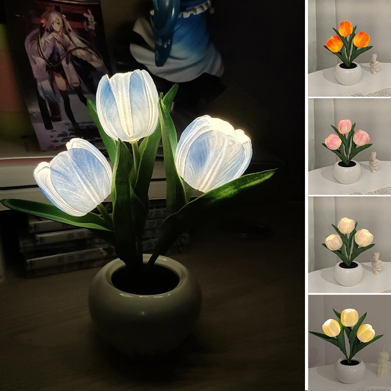 ✨FREESHIPPING🌷LED Night Light – Tulip Design with Vase