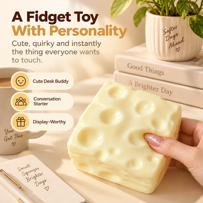 🧀 Giant Moldable Cheese Squishy – Soft & Satisfying Sensory Fidget Toy