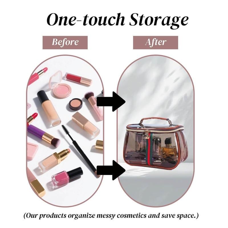 3-Piece Vintage Cosmetic Bag Set – Large Capacity Waterproof Makeup & Toiletry Organizer for Travel