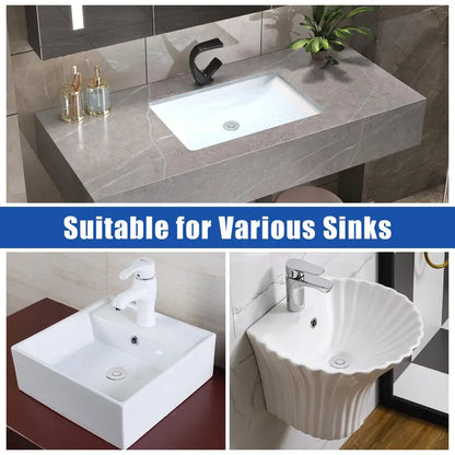 🚰✨ DrainGuard – 2-in-1 Pop-Up Sink Stopper & Stainless Steel Hair Catcher