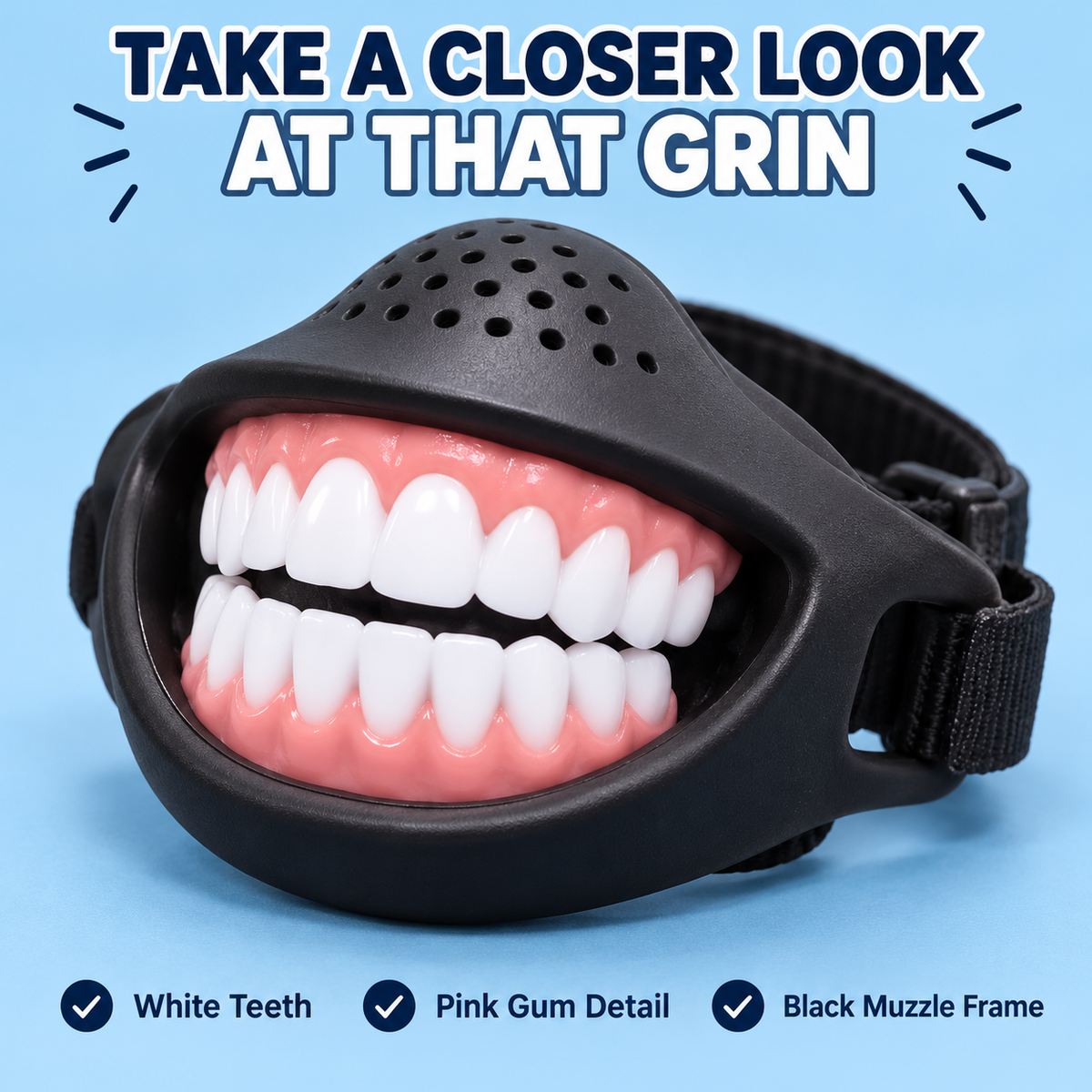 🐶😁 GrinPup – Funny Dog Teeth Muzzle for Pet Costume & Photos