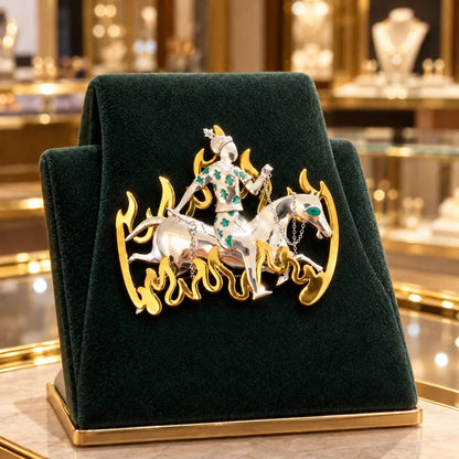 🎉✨ Handmade 925 Sterling Silver Equestrian Brooch – 2-in-1 Suit Pocket Accessory🐎🕴️