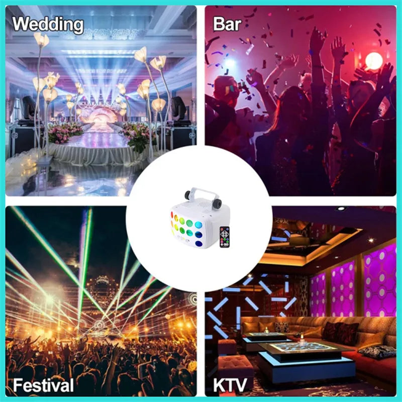 3-in-1 DJ Party Lights – RGBW Derby Beam, Sound Activated + Remote 🎶✨