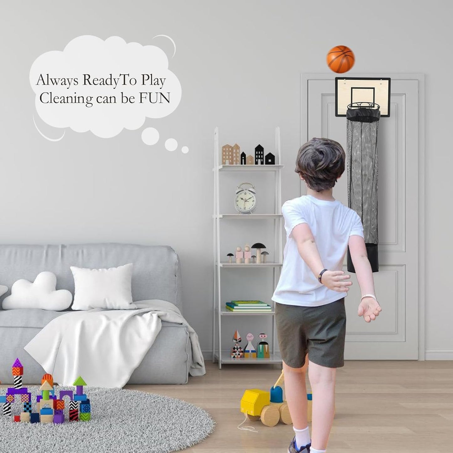 Over-the-Door Basketball Hoop Laundry Hamper