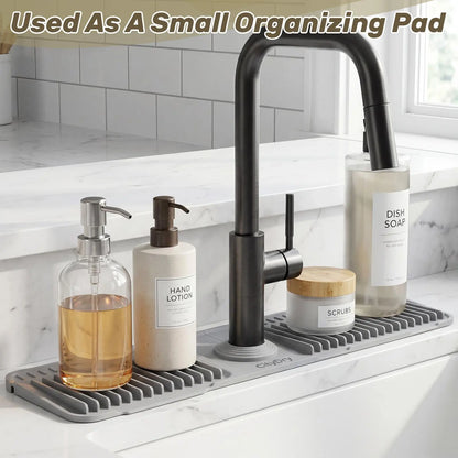 Adjustable Silicone Faucet Splash Guard Mat – Quick-Dry Sink Water Catcher for Kitchen & Bathroom