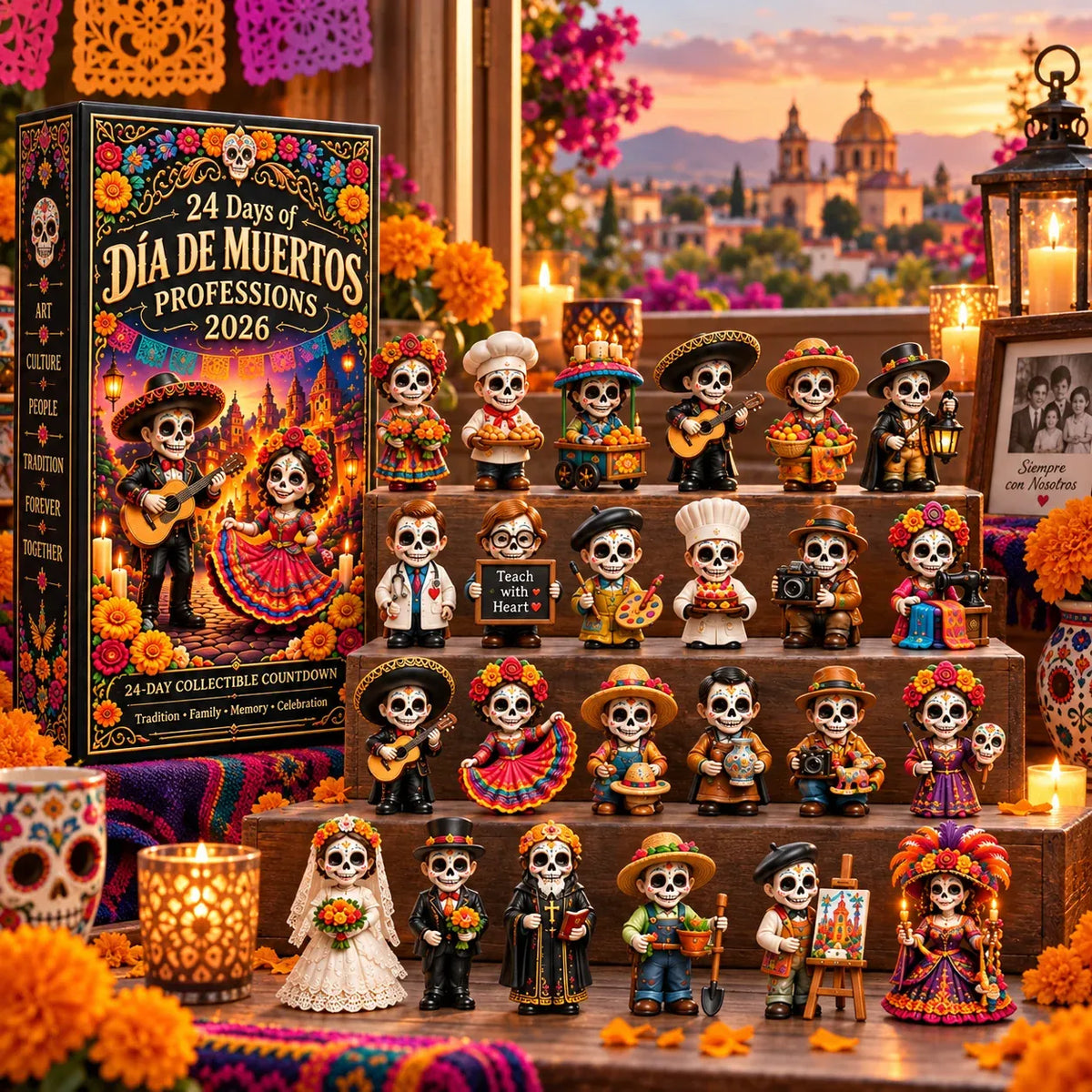 🧡💀 24 Days of Día de Muertos Professions Advent Calendar 2026 – 24 Unique Calavera Collectible Figures