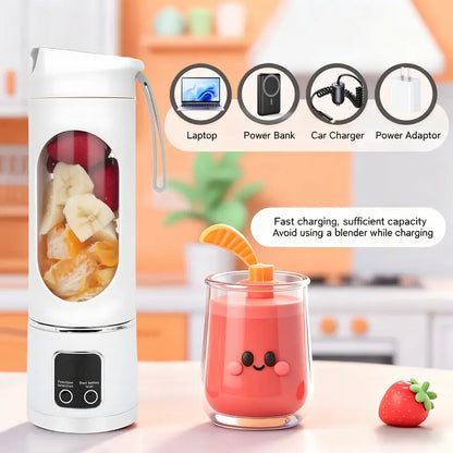 🥤 Portable USB Rechargeable Blender – Mini Smoothie Maker with Leak-Resistant Travel Cup for Gym, Travel & Everyday Use