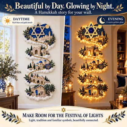 🔥🎁🕎 Hanukkah Festival of Lights Wall Decor Collection – 4 Glowing Designs Celebrating Eight Nights of Light ！！！✨