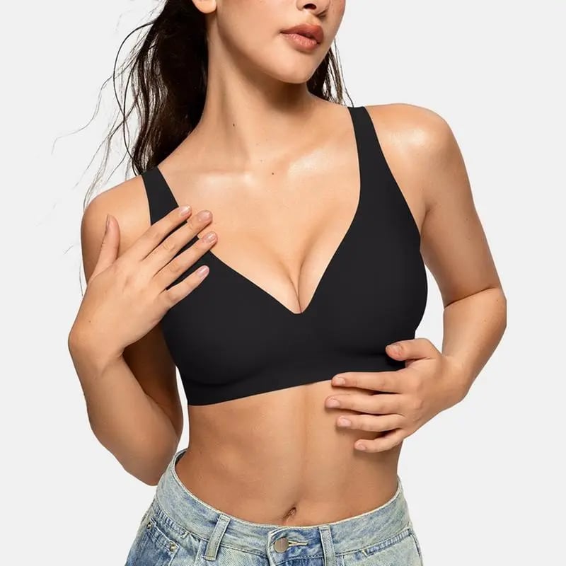 🏆Flash Sale⚡60K+ SOLD! Almost Gone💥💕Jelly Wireless Womens Comfortable Wireless Bras∣Push Up Bralettes∣Seamless Tshirts Bras∣Deep V
