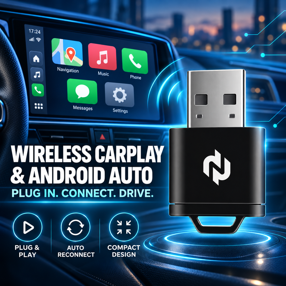 Wireless CarPlay & Android Auto Adapter
