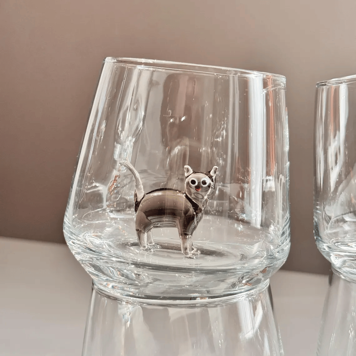 🐱 Handmade Murano-Style Cat Wine Glass – Whimsical Art Glass for Cat Lovers 🍷✨