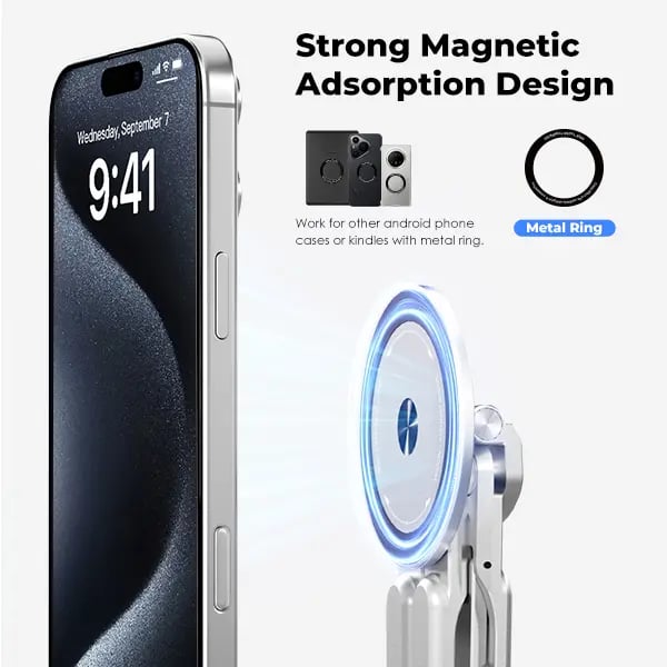 📱💻 2-in-1 Magnetic Phone & Laptop Stand – Foldable Aluminum Alloy Desk Mount ✨