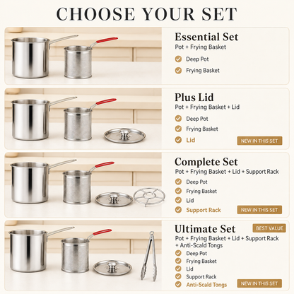 ⚡Stainless Steel Deep Fryer Set