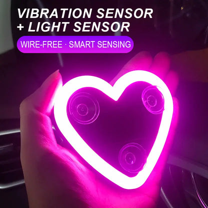 Solar Heart Neon Light for Cars - Multi-Mode & Stylish