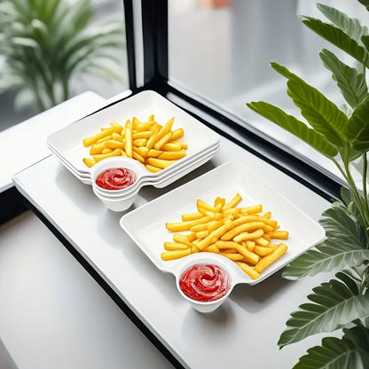 4pcs Divided Snack Plate Set