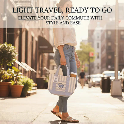 Mini Pastel Striped Canvas Tote Bag
