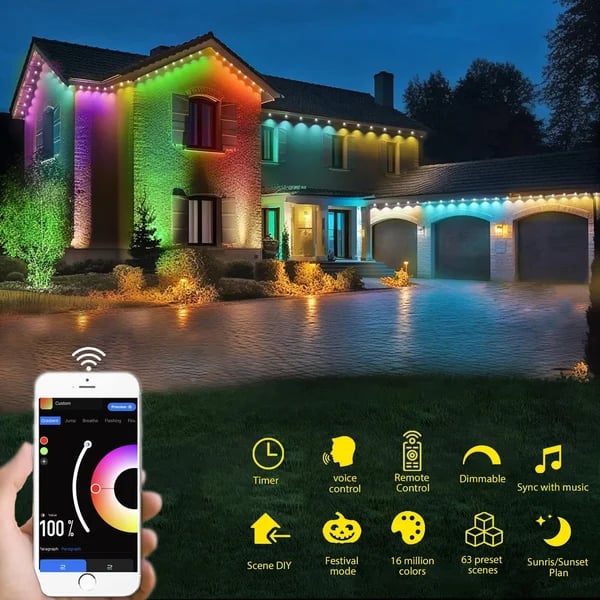 🎅Early Christmas 49% OFF - Smart Rainbow LED Permanent Outdoor Light - Smartlight 🎁