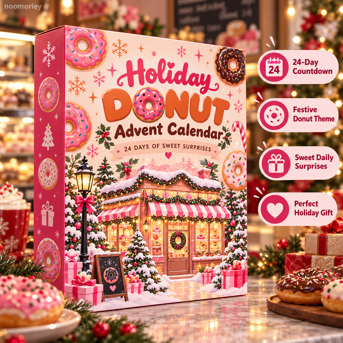 🍩 Donut-Themed Christmas Advent Calendar – 24-Day Holiday Surprise Countdown