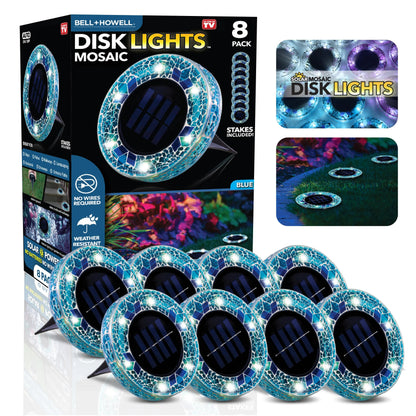 ✨4/8 Pack Solar Outdoor Mosaic Disk Lights, Waterproof Decorative Pathway LED Light