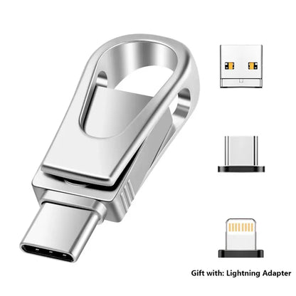 3-in-1 USB Flash Drive – USB 3.0 & Type-C OTG, High-Speed Phone & Computer Storage**