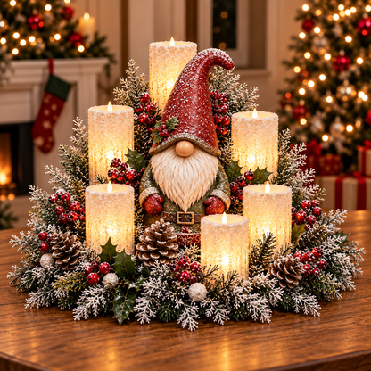 🎄 Christmas Reindeer Candle Centerpiece – Peace, Joy & Love Holiday Table Decor