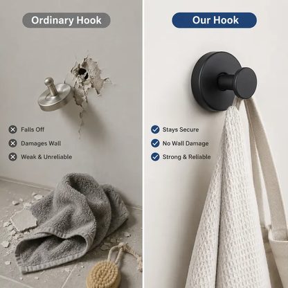 Stainless Steel Finish Grip Lock Heavy Duty Adhesive Wall Hooks