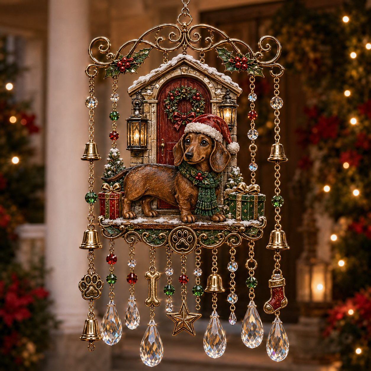 🎁Christmas Crystal Wind Chime for Porch & Garden Decor