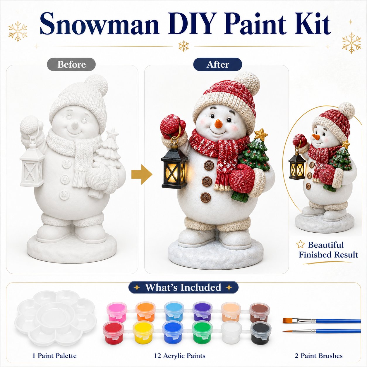 '- 🎨 Beginner-Friendly DIY Christmas Figurine Painting Kit | Create Your Own Festive Holiday Decorations 🎄💕