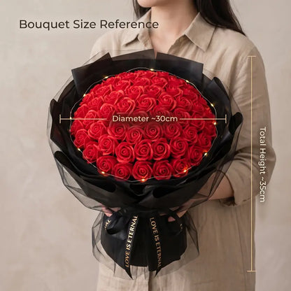 52 Roses Soap Flower Bouquet with LED Lights