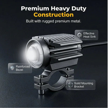 🎉 ⏰Universal Motorcycle LED Spotlight Dual Color Auxiliary Driving Light