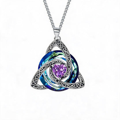 ✨ Birthstone Celtic Trinity Knot Necklace – Meaningful Irish Knot Pendant for Women, Anniversary & Birthday Gift