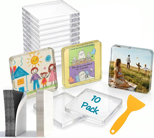Magnetic Photo Frames 2x2 Acrylic DIY Magnets for Crafts and Decor
