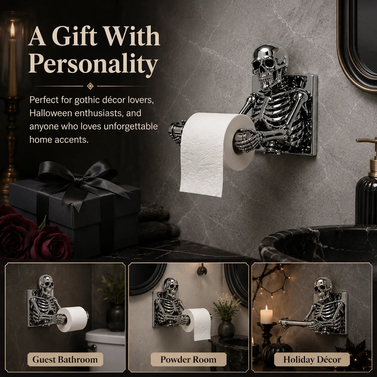 💀✨ 3D Skeleton Toilet Paper Holder