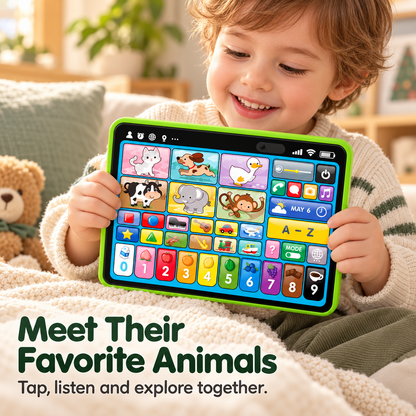 🎁 Trilingual Kids Learning Tablet Toy – English, Spanish & French with Music & Interactive Play– A Colorful Christmas Gift 🎁