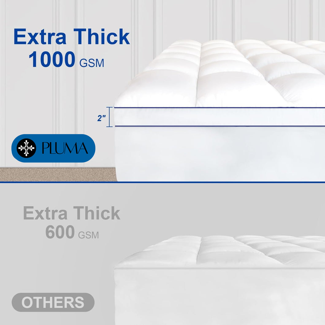 ☁️1000GSM Extra Thick Premium Quilted Mattress Topper