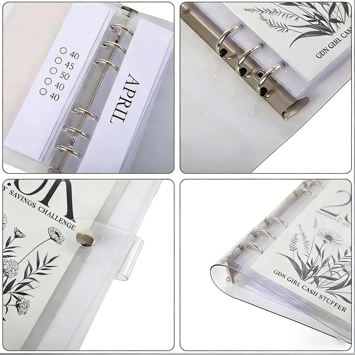 A6 12-Month Money Saving Binder with Cash Envelopes