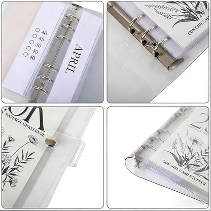 A6 12-Month Money Saving Binder with Cash Envelopes