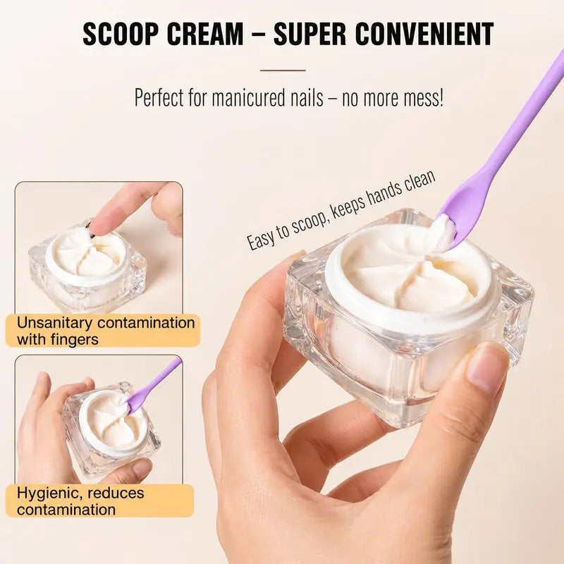 3PCS Silicone Makeup Spatula Mini Cosmetic Scoop Beauty Applicator Tool
