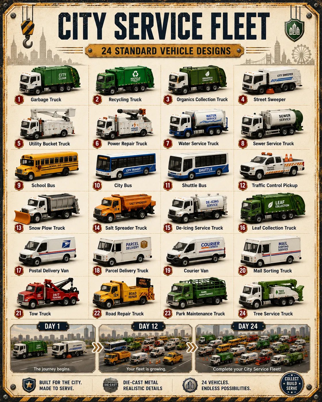 🚒 24-Day Vehicle Advent Calendar – Build A New Fleet Every Morning Before Christmas