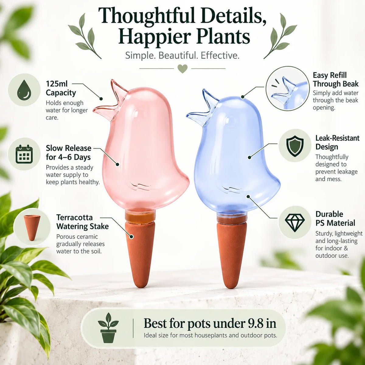 ✨🔥🌱Automatic Self-Watering Plant Spikes – Adjustable Drip Irrigation System