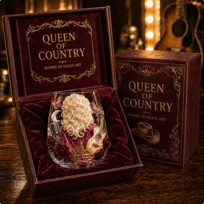🎸✨ Queen of Country 1946–2026 3D Glass Collection- 🦋A Country Music Keepsake to Treasure💖