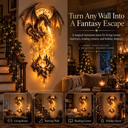 🎉  49% OFF – 🐉 Dragonfire Moonlight Wall Lamp | Enchanted Fantasy Castle Decor 🌙