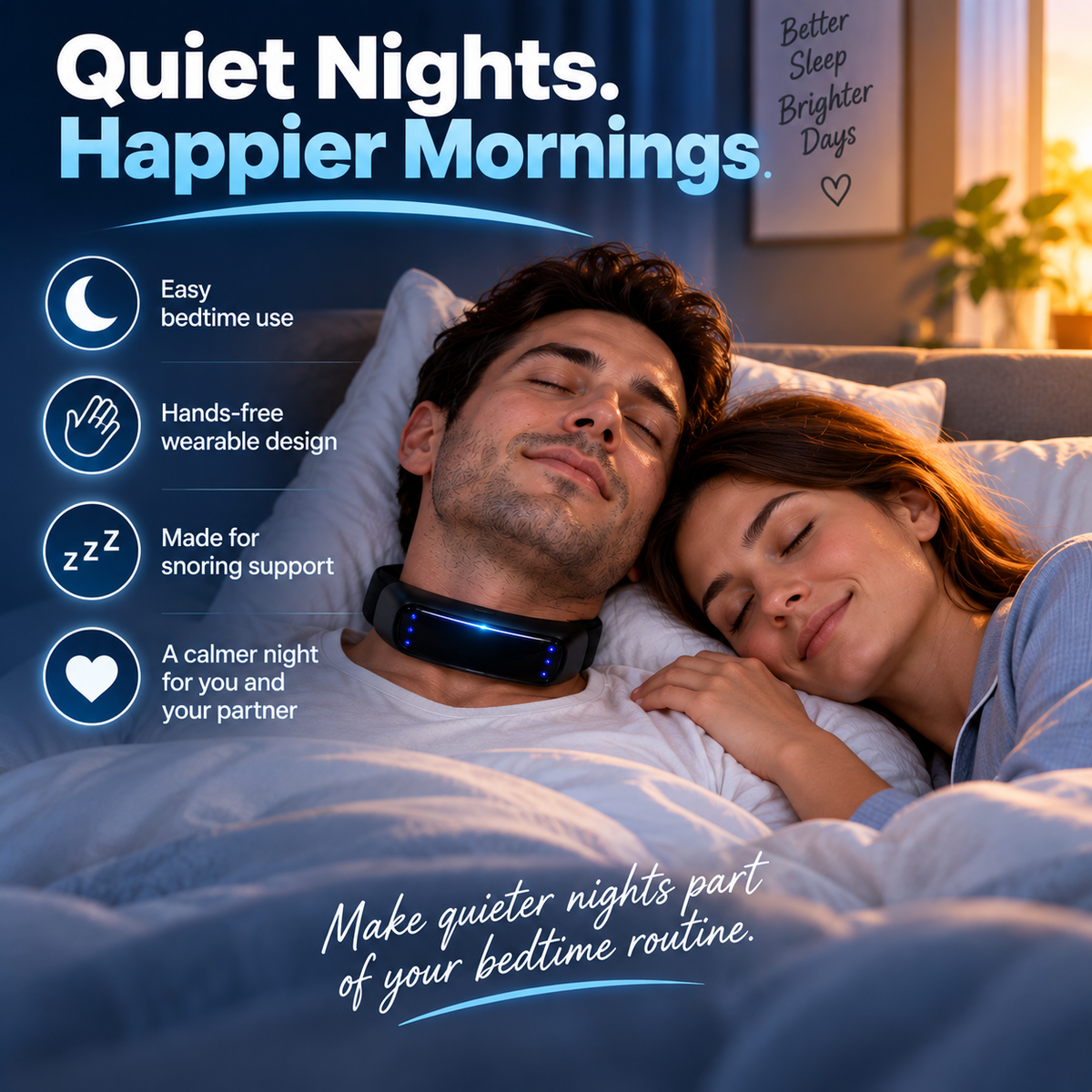 SnoreLess™ Neck Wearable – Simple Bedtime Snoring Support