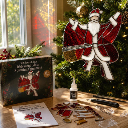 🎄Beginner-Friendly 3D Christmas Iridescent Suncatcher DIY Kit | Complete Kit with Glass-Style Panels, Metal Frames, Hanging Chain, Tools & Step-by-Step Guide Included 💕